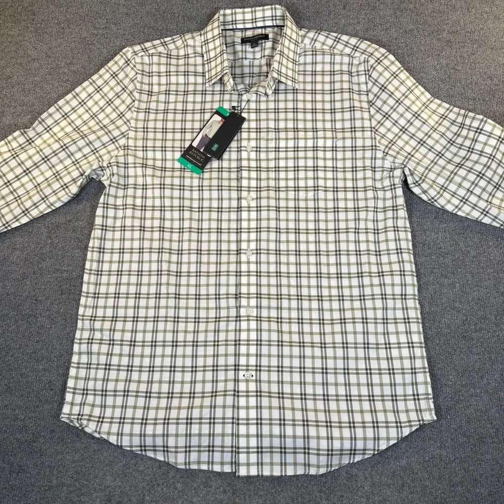 Banana‎ Republic Mens XL Slim Fit Non Iron Long Sleeve Plaid New Shirt #3048